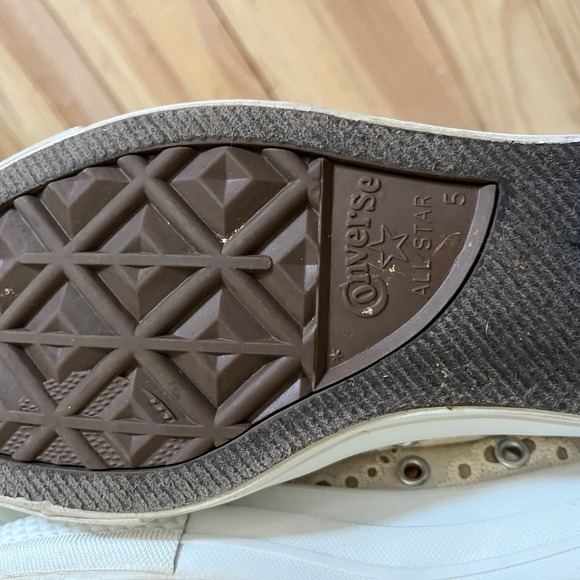 Converse All Star Beige Lace Paisley Low Top Platform‎ Sneakers Women's Size 7 - Picture 6 of 11